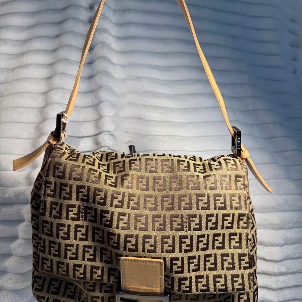 Fendi Zucca Tan and Brown Women's Bag